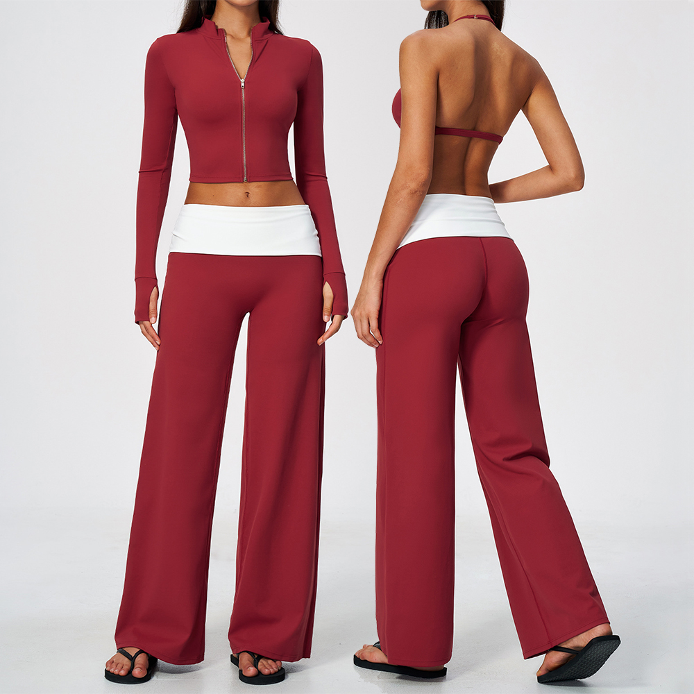Zip Jacket Wide Leg Pants 2 Pi - đánh giá và giá Yoga In Fitness