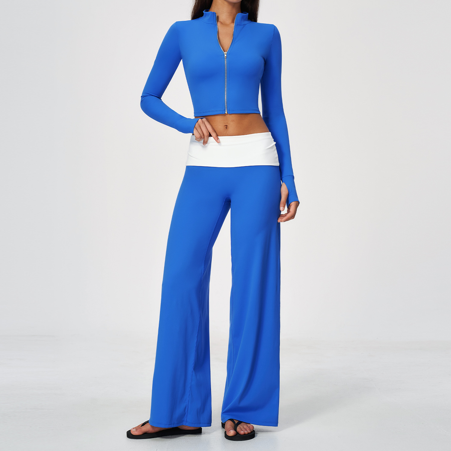 Zip Jacket Wide Leg Pants 2 Pi - đánh giá và giá Yoga In Fitness