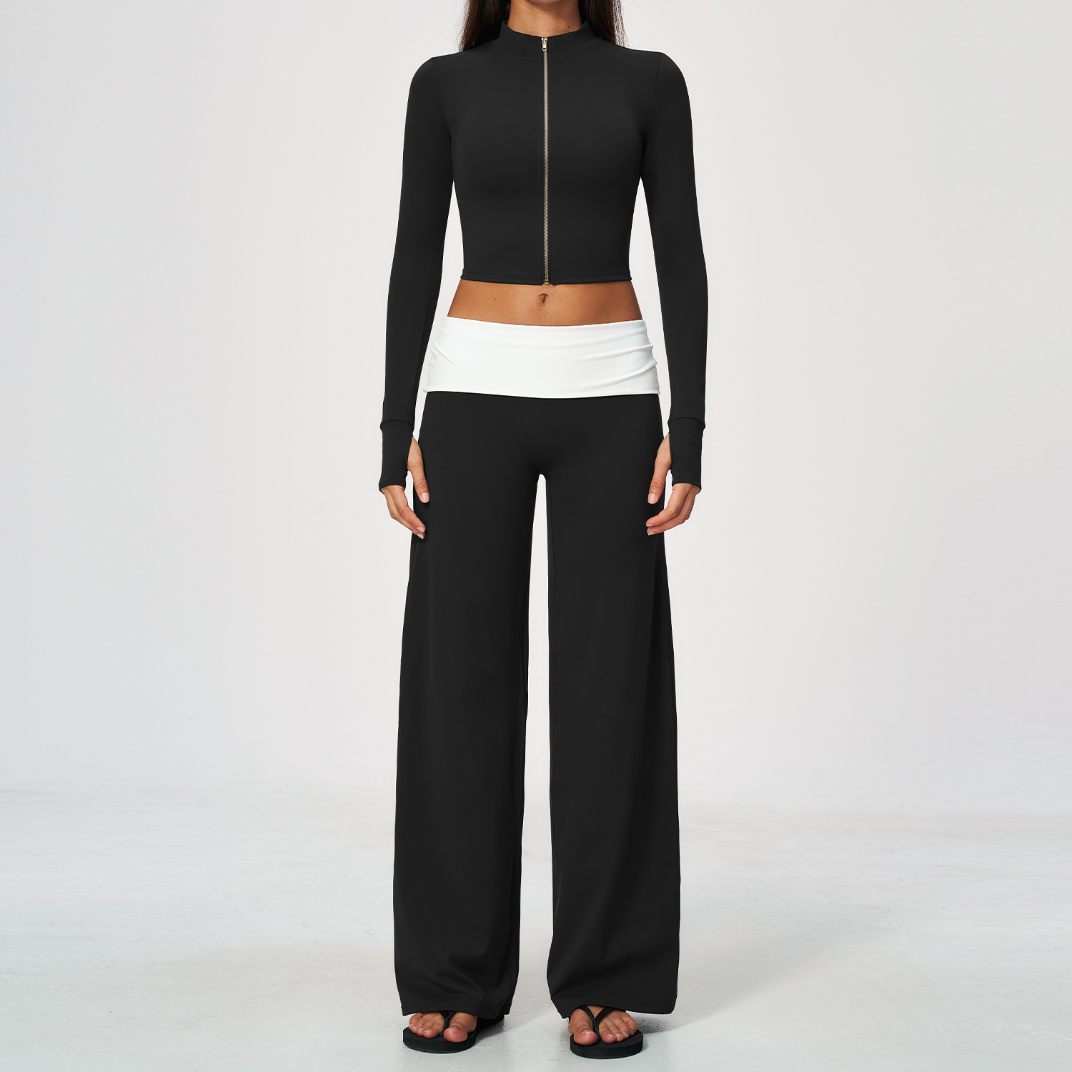 Zip Jacket Wide Leg Pants 2 Pi - đánh giá và giá Yoga In Fitness